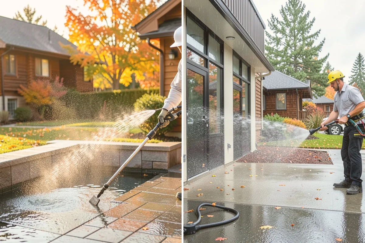 Brick Walkway Cleaning in Brier, Snohomish County, WA - Sweep and remove loose growth and standing debris