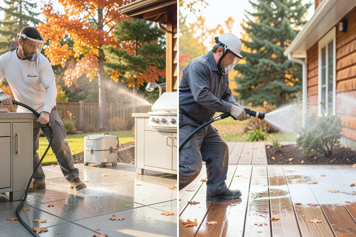 Brick Walkway Cleaning in Buckley, Pierce County, WA - Sweep and remove loose growth and standing debris