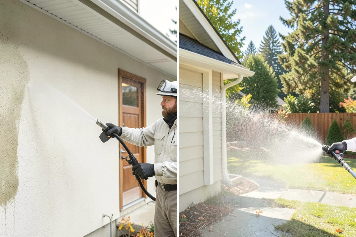 Brick Walkway Cleaning in Burlington, Skagit County, WA - Sweep and remove loose growth and standing debris