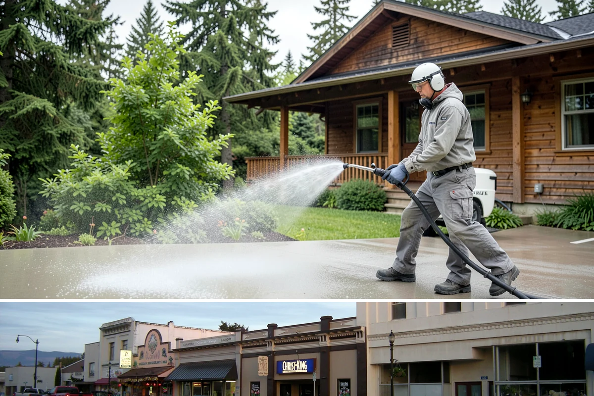 Brick Walkway Cleaning in Burlington, Skagit County, WA - Clean brick walkways in summer when joints can dry fully before fall re-sanding sets.