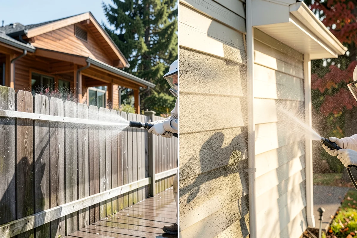Brick Walkway Cleaning in Clyde Hill, King County, WA - Sweep and remove loose growth and standing debris