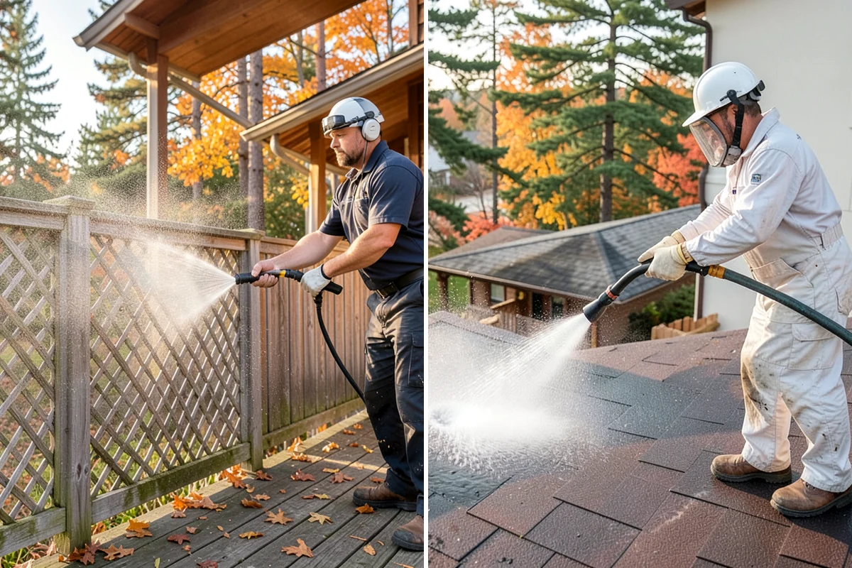 Brick Walkway Cleaning in Concrete, Skagit County, WA - Sweep and remove loose growth and standing debris