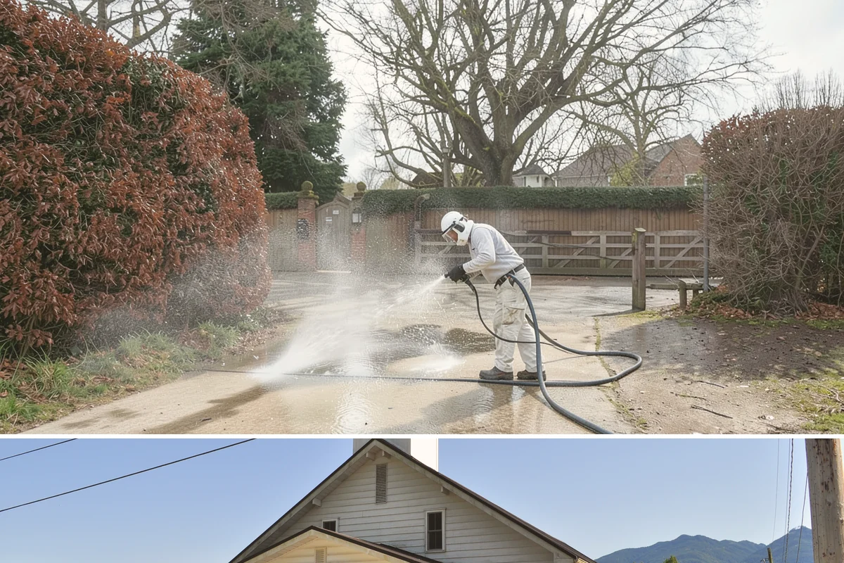 Brick Walkway Cleaning in Concrete, Skagit County, WA - Clean brick walkways in summer when joints can dry fully before fall re-sanding sets.
