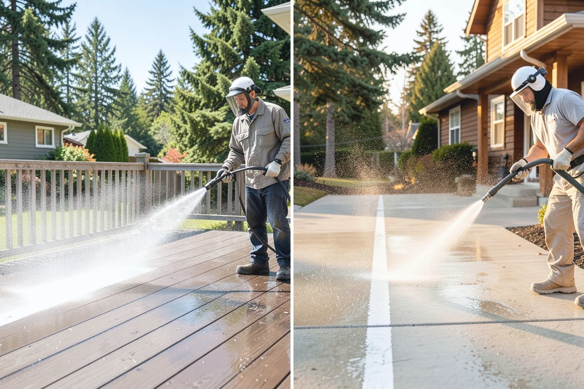 Brick Walkway Cleaning in Coupeville, Island County, WA - Sweep and remove loose growth and standing debris