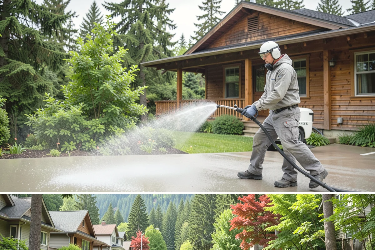Brick Walkway Cleaning in Darrington, Snohomish County, WA - Clean brick walkways in summer when joints can dry fully before fall re-sanding sets.
