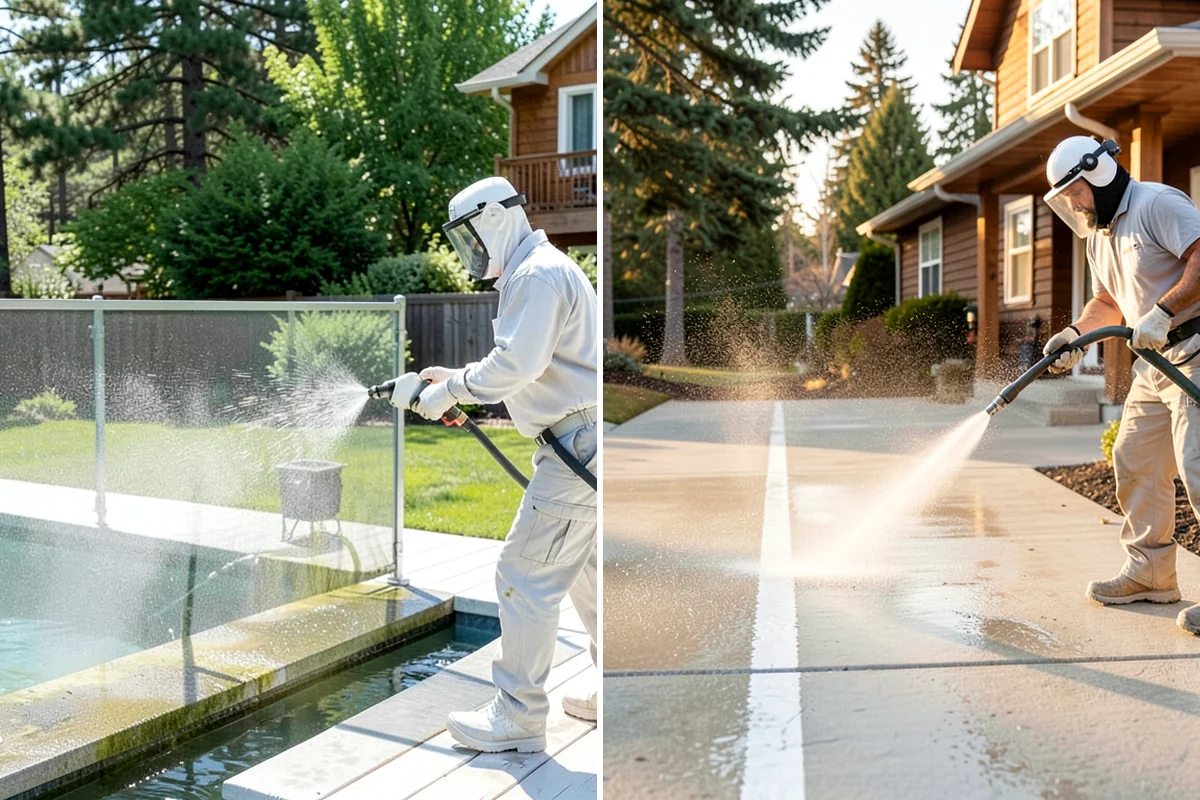 Brick Walkway Cleaning in DuPont, Pierce County, WA - Sweep and remove loose growth and standing debris