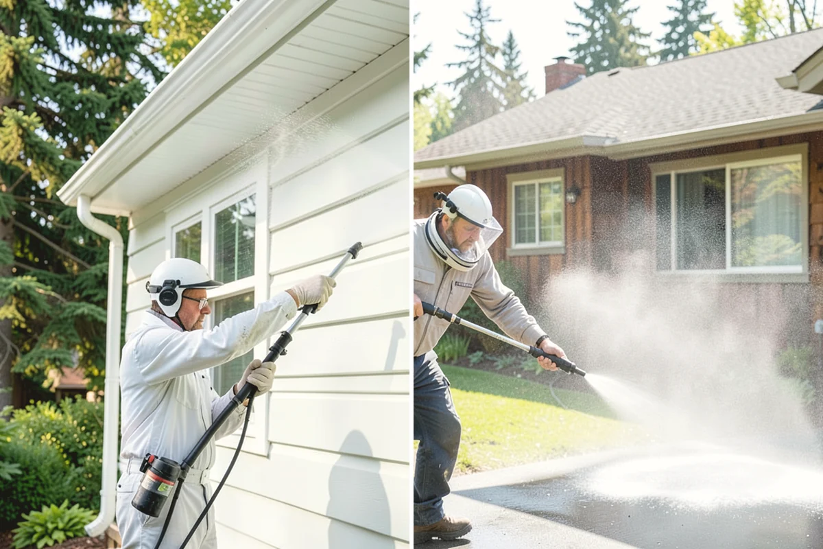Brick Walkway Cleaning in Edgewood, Pierce County, WA - Sweep and remove loose growth and standing debris