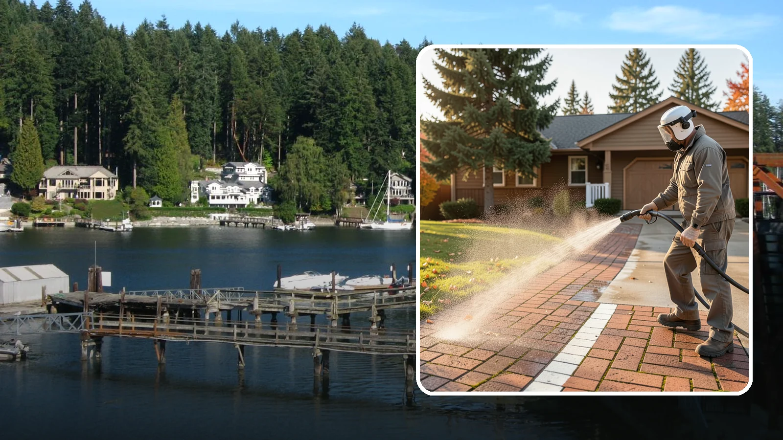 Brick Walkway Cleaning in Gig Harbor, Pierce County, WA - Gently clean brick walkways so moss and joint growth lift without dislodging sand or mortar.