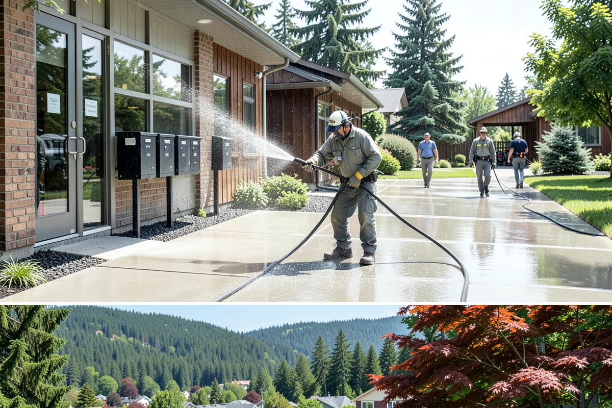 Brick Walkway Cleaning in Index, Snohomish County, WA - Clean brick walkways in summer when joints can dry fully before fall re-sanding sets.