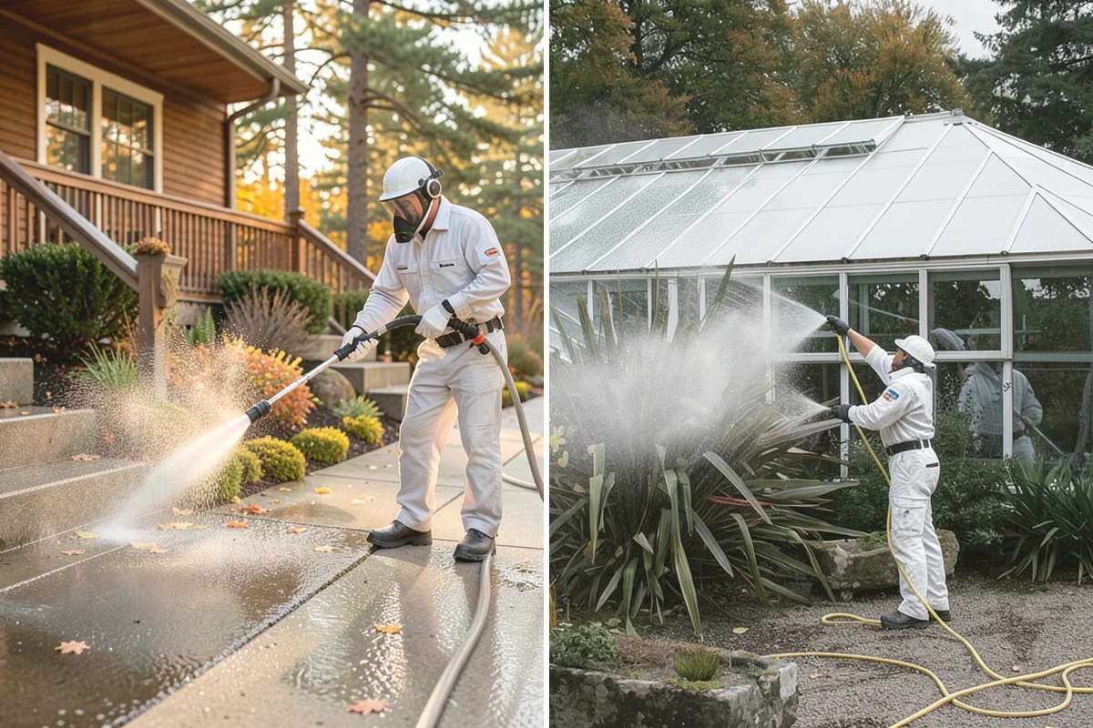Brick Walkway Cleaning in Issaquah, King County, WA - Sweep and remove loose growth and standing debris