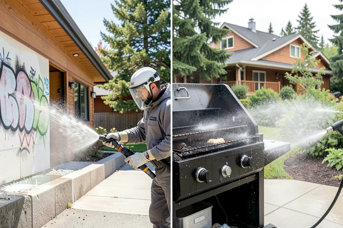 Brick Walkway Cleaning in Kenmore, King County, WA - Sweep and remove loose growth and standing debris