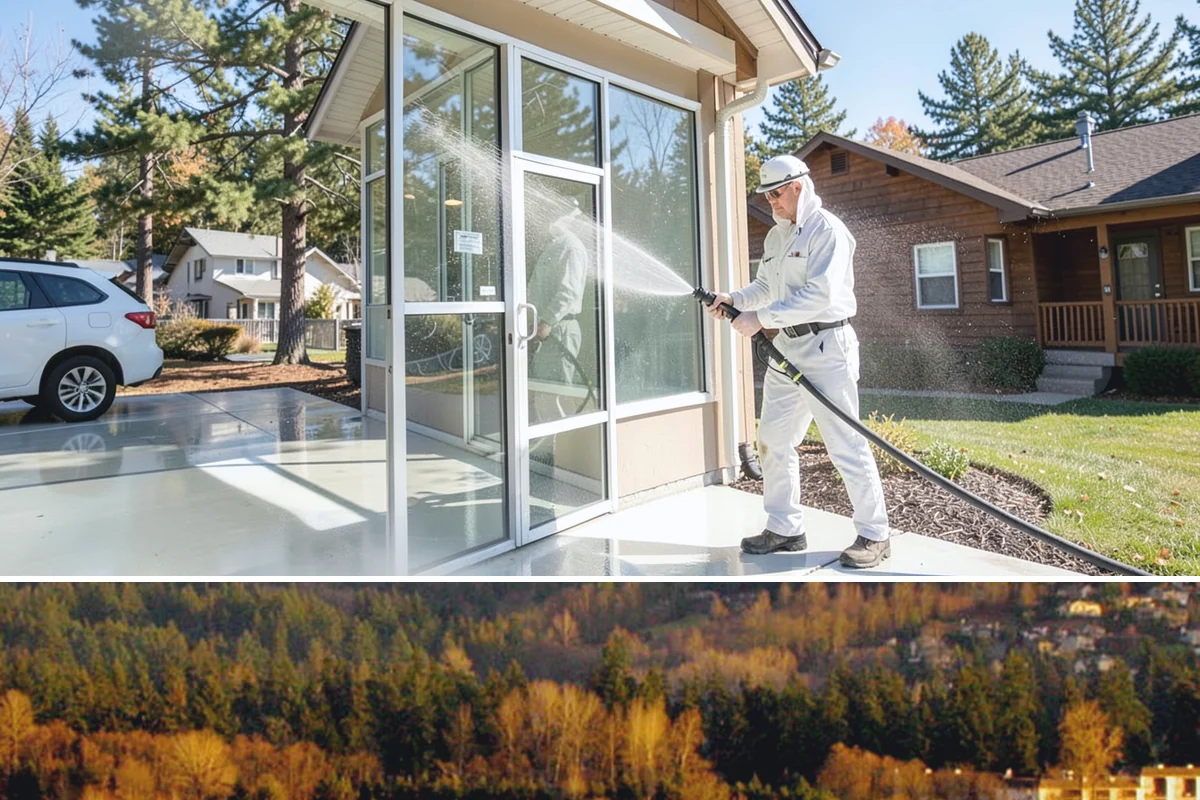 Brick Walkway Cleaning in Kenmore, King County, WA - Clean brick walkways in summer when joints can dry fully before fall re-sanding sets.