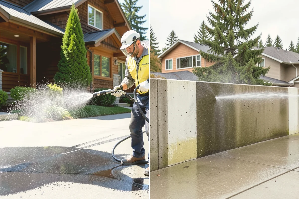 Brick Walkway Cleaning in Kent, King County, WA - Sweep and remove loose growth and standing debris