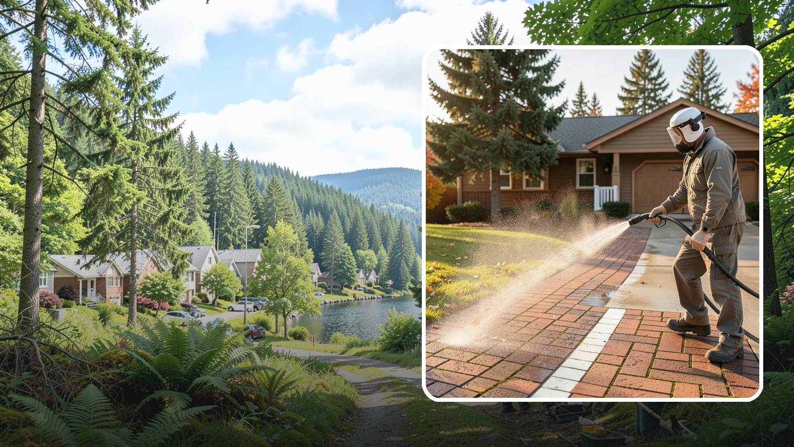 Brick Walkway Cleaning in Lake Forest Park, King County, WA - Gently clean brick walkways so moss and joint growth lift without dislodging sand or mortar.