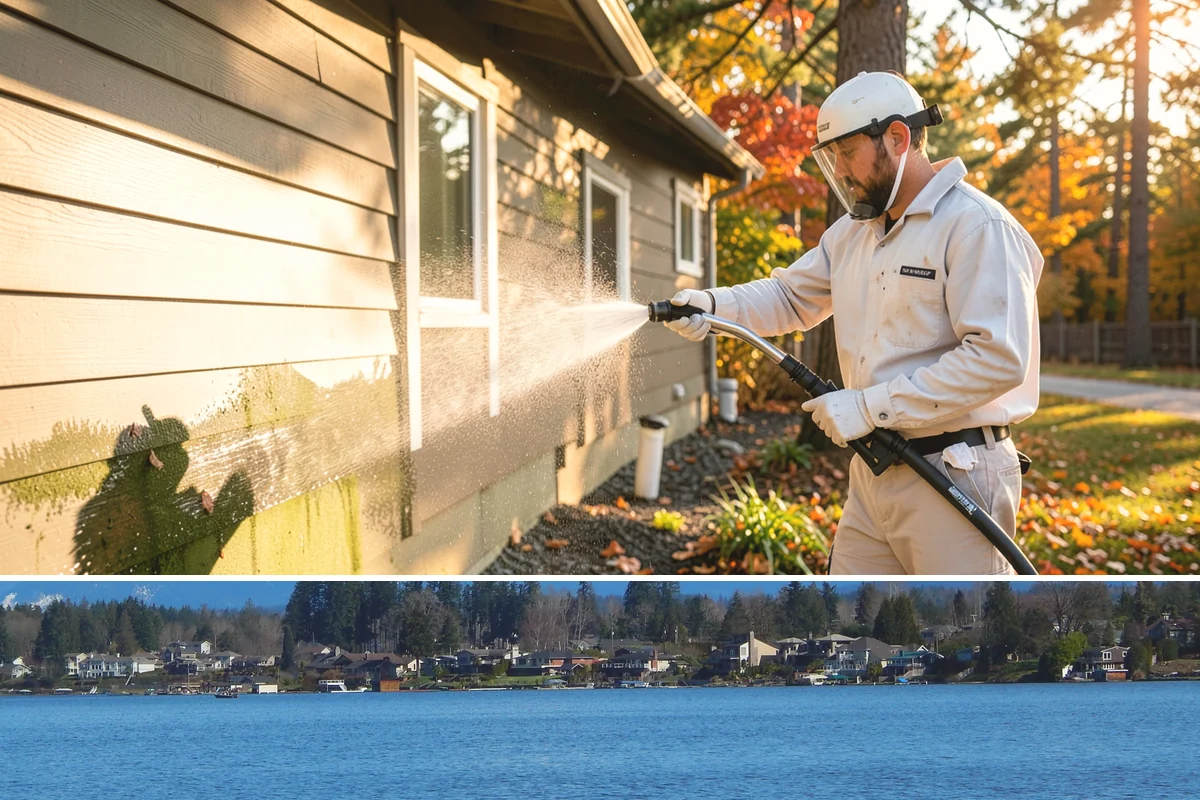 Brick Walkway Cleaning in Lake Stevens, Snohomish County, WA - Clean brick walkways in summer when joints can dry fully before fall re-sanding sets.