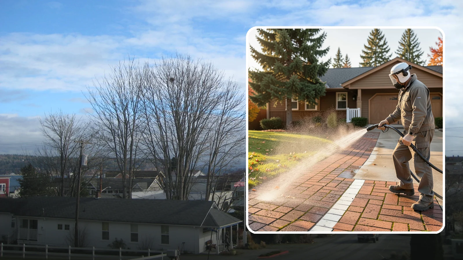 Brick Walkway Cleaning in Langley, Island County, WA - Gently clean brick walkways so moss and joint growth lift without dislodging sand or mortar.