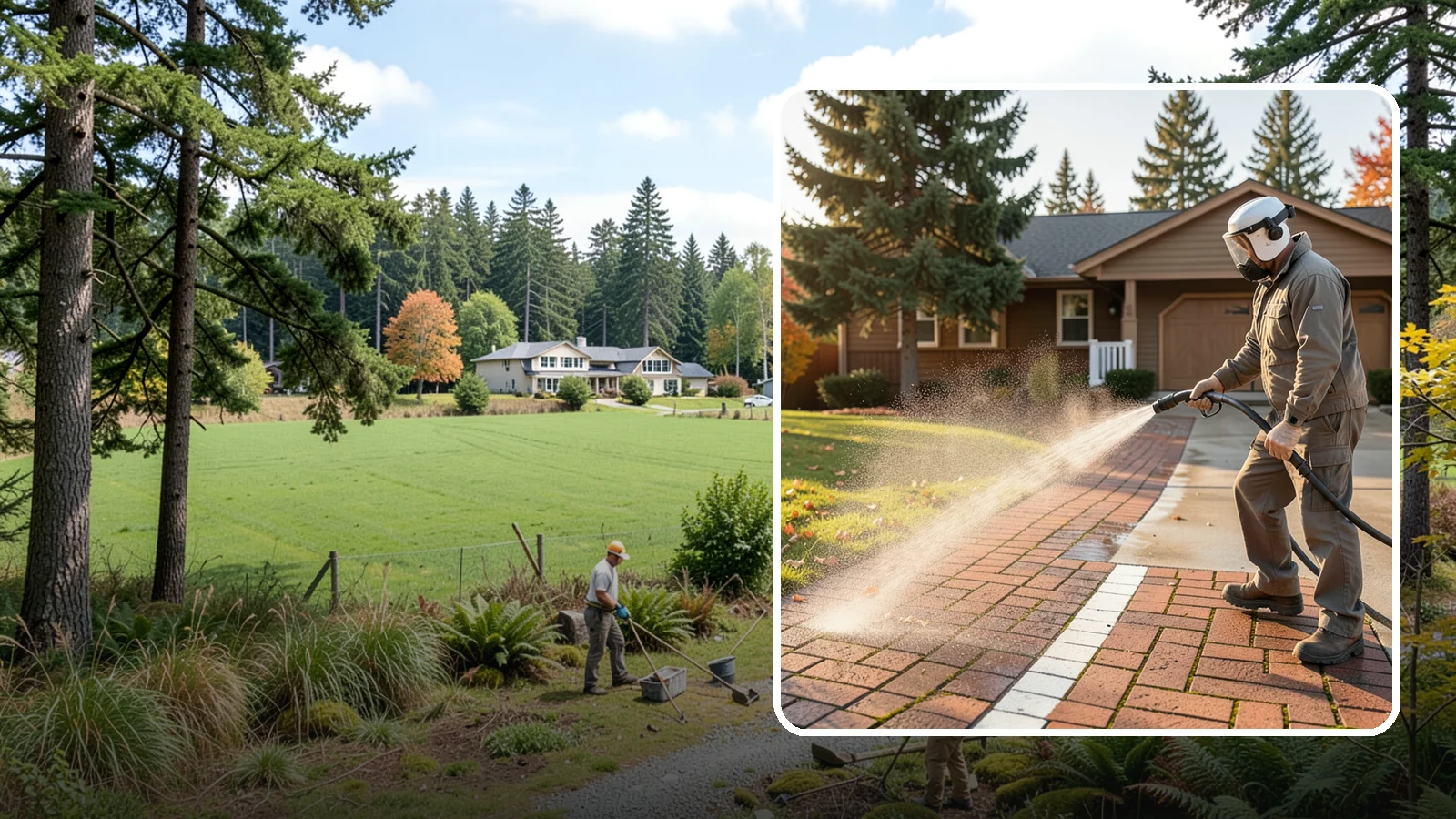 Brick Walkway Cleaning in Lyman, Skagit County, WA - Gently clean brick walkways so moss and joint growth lift without dislodging sand or mortar.
