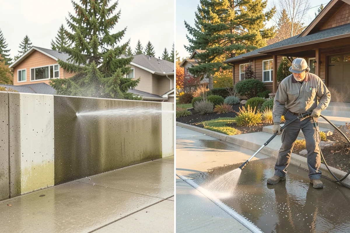 Brick Walkway Cleaning in Lynnwood, Snohomish County, WA - Sweep and remove loose growth and standing debris