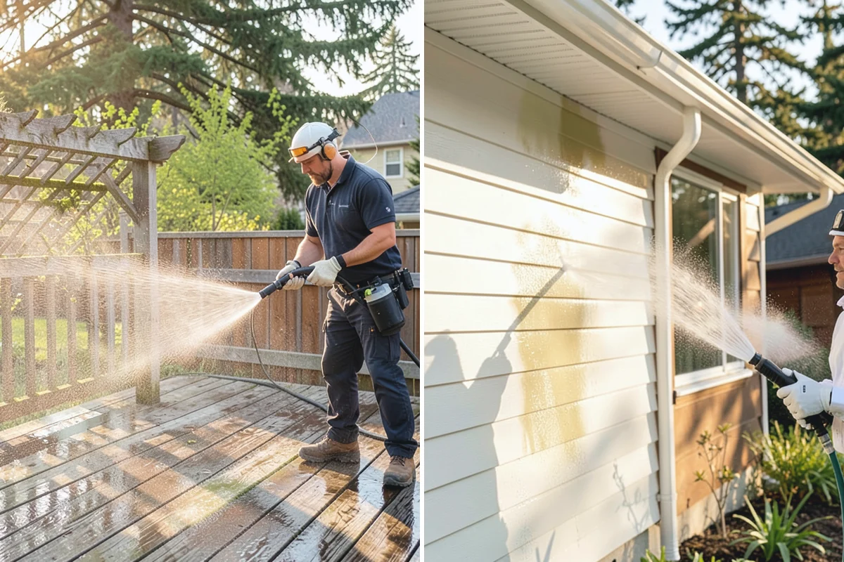 Brick Walkway Cleaning in Marysville, Snohomish County, WA - Sweep and remove loose growth and standing debris
