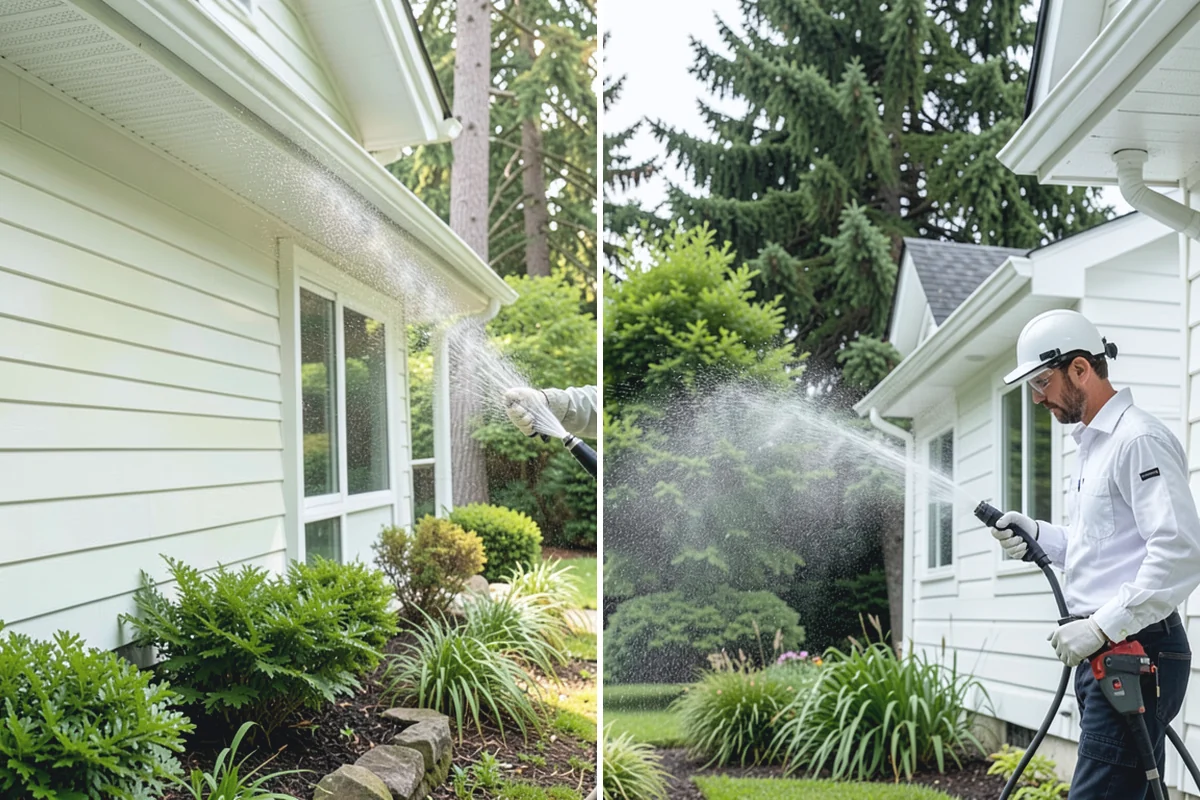 Brick Walkway Cleaning in Medina, King County, WA - Sweep and remove loose growth and standing debris