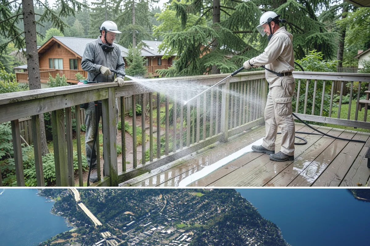 Brick Walkway Cleaning in Mercer Island, King County, WA - Clean brick walkways in summer when joints can dry fully before fall re-sanding sets.