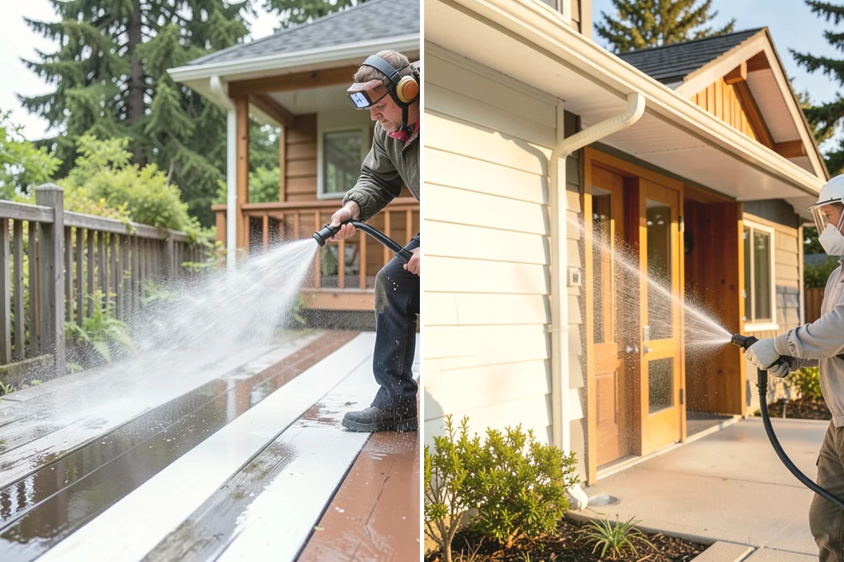 Brick Walkway Cleaning in Mill Creek, Snohomish County, WA - Sweep and remove loose growth and standing debris