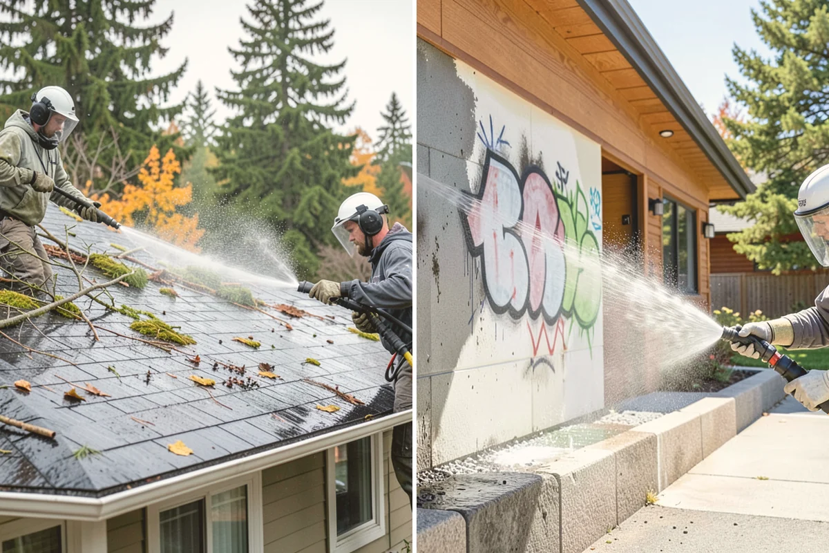 Brick Walkway Cleaning in Mount Vernon, Skagit County, WA - Sweep and remove loose growth and standing debris