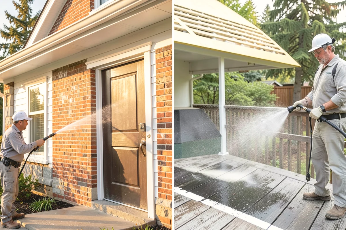 Brick Walkway Cleaning in Mountlake Terrace, Snohomish County, WA - Sweep and remove loose growth and standing debris