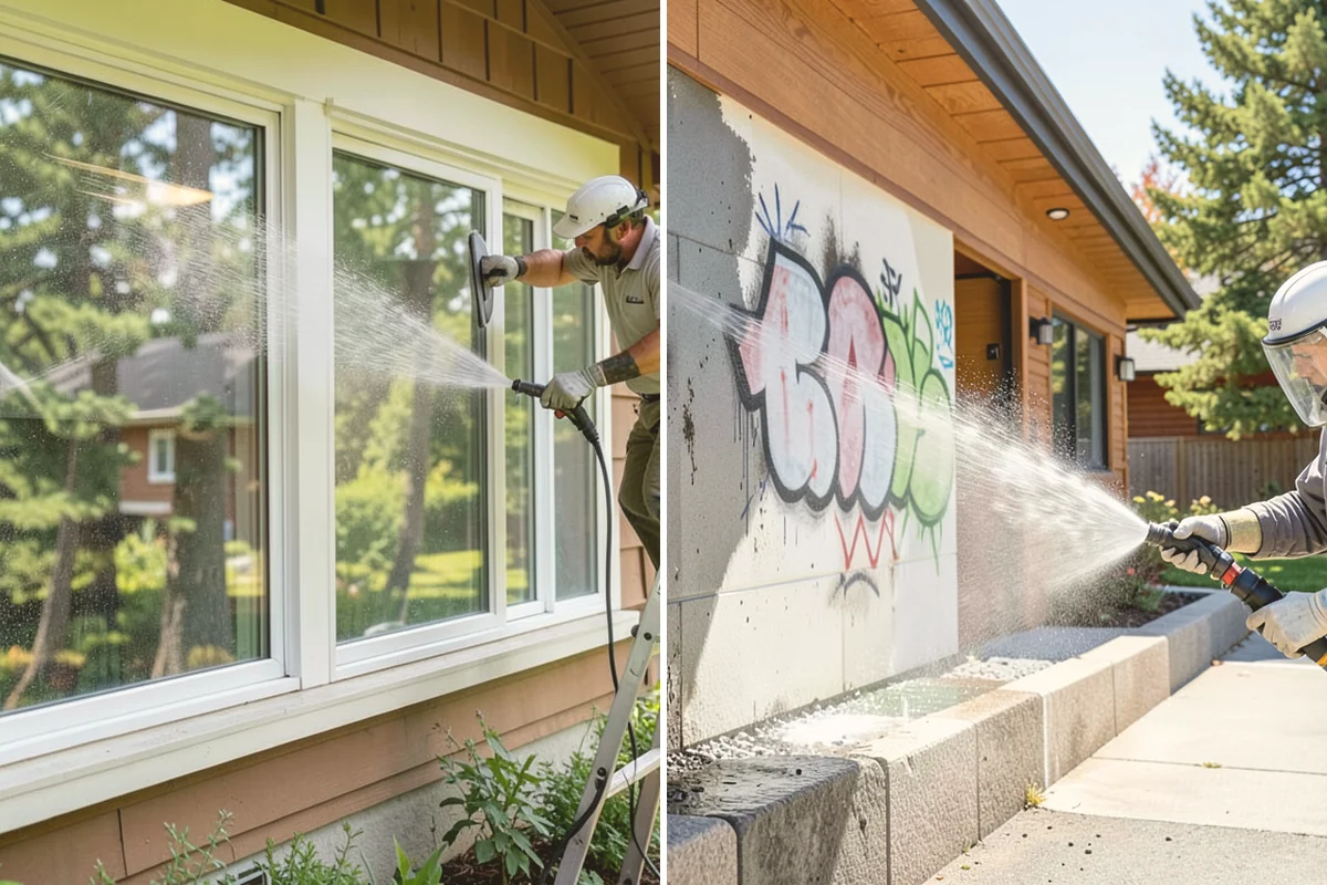 Brick Walkway Cleaning in Newcastle, King County, WA - Sweep and remove loose growth and standing debris