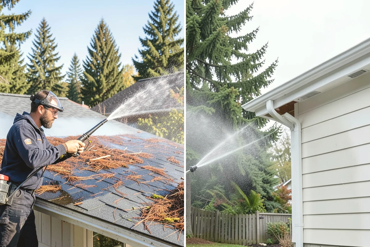 Brick Walkway Cleaning in North Bend, King County, WA - Sweep and remove loose growth and standing debris
