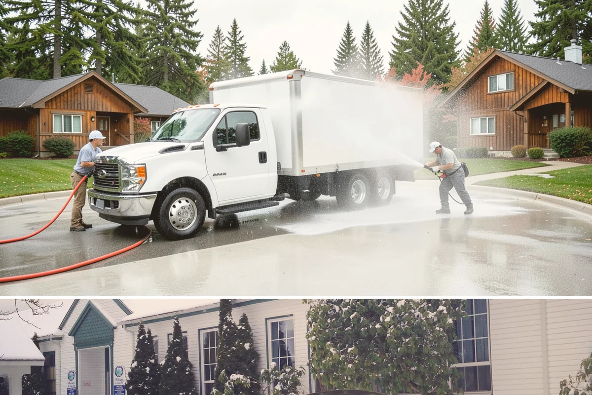 Brick Walkway Cleaning in Pacific, King County, WA - Clean brick walkways in summer when joints can dry fully before fall re-sanding sets.