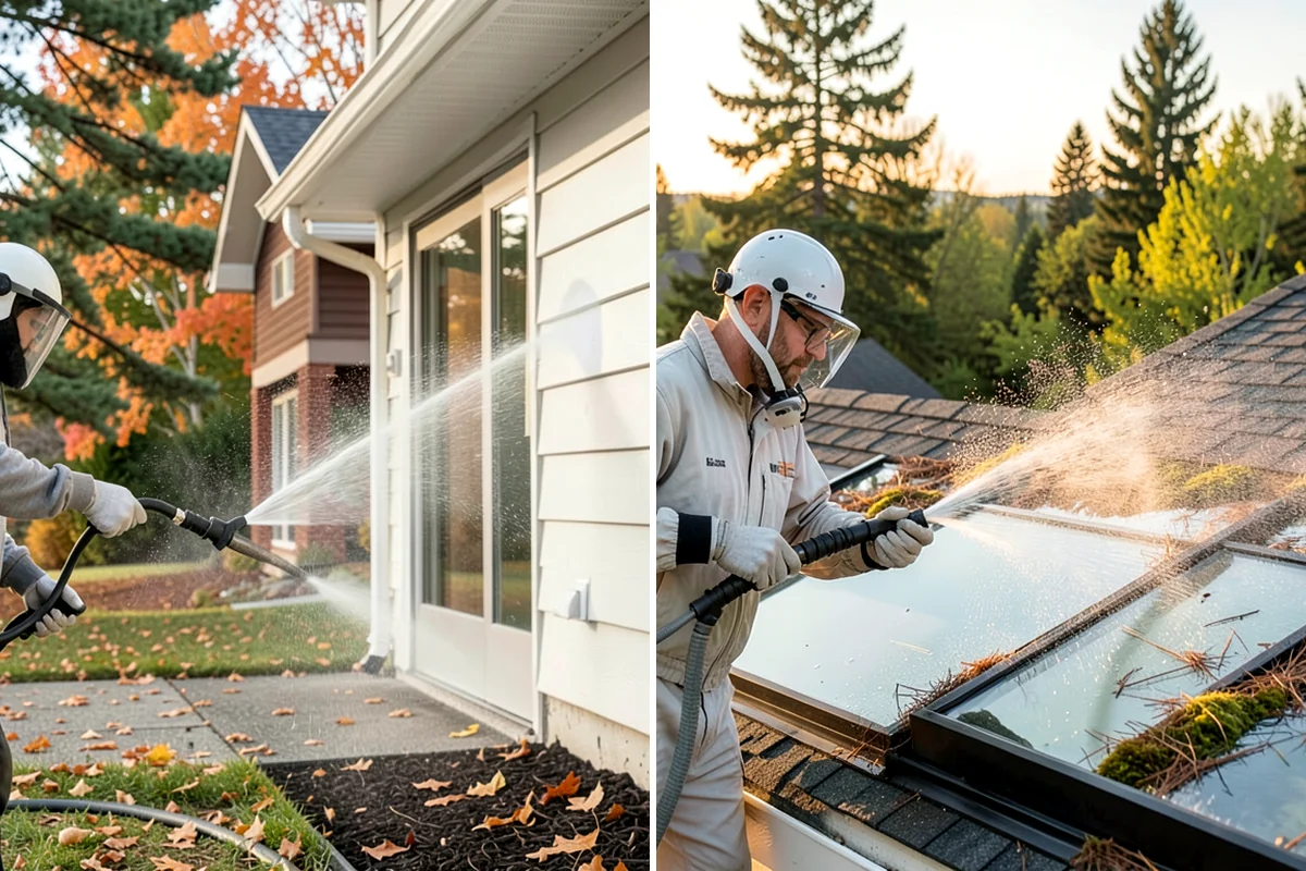 Brick Walkway Cleaning in Puyallup, Pierce County, WA - Sweep and remove loose growth and standing debris