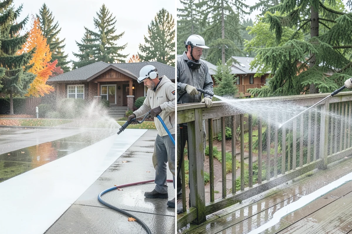 Brick Walkway Cleaning in Redmond, King County, WA - Sweep and remove loose growth and standing debris