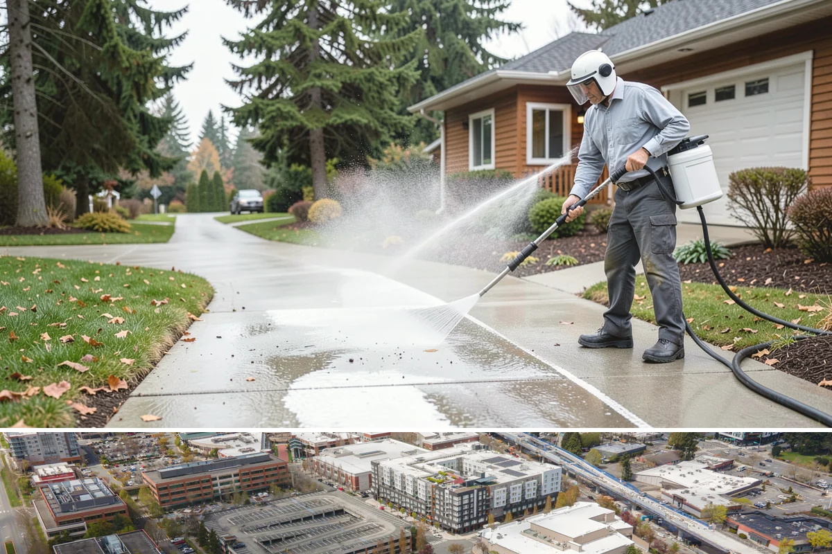 Brick Walkway Cleaning in Redmond, King County, WA - Clean brick walkways in summer when joints can dry fully before fall re-sanding sets.