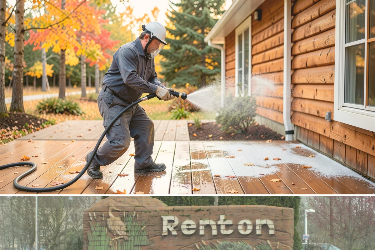 Brick Walkway Cleaning in Renton, King County, WA - Clean brick walkways in summer when joints can dry fully before fall re-sanding sets.
