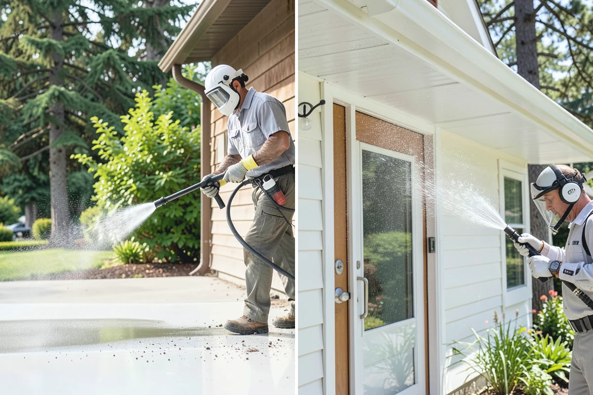 Brick Walkway Cleaning in Roy, Pierce County, WA - Sweep and remove loose growth and standing debris