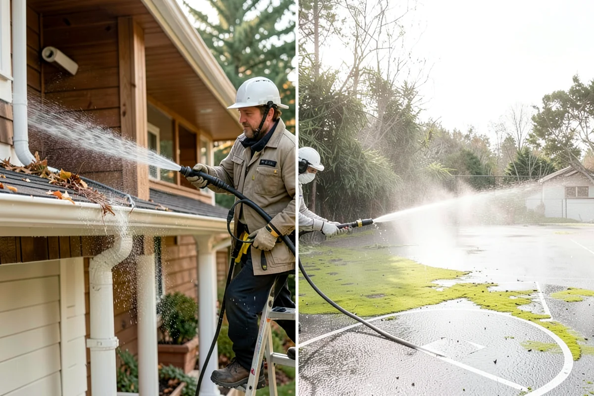 Brick Walkway Cleaning in Sedro-Woolley, Skagit County, WA - Sweep and remove loose growth and standing debris