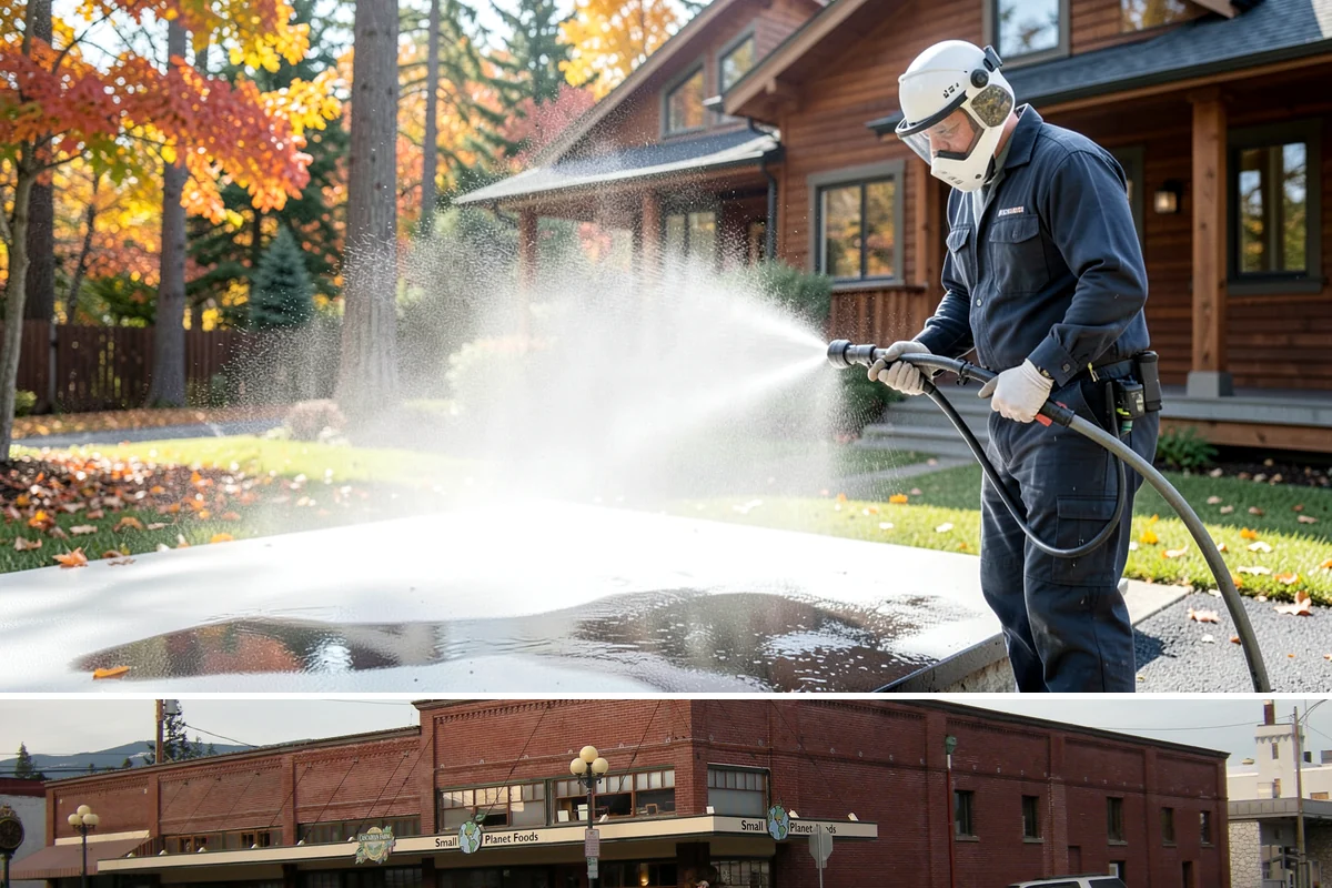 Brick Walkway Cleaning in Sedro-Woolley, Skagit County, WA - Clean brick walkways in summer when joints can dry fully before fall re-sanding sets.