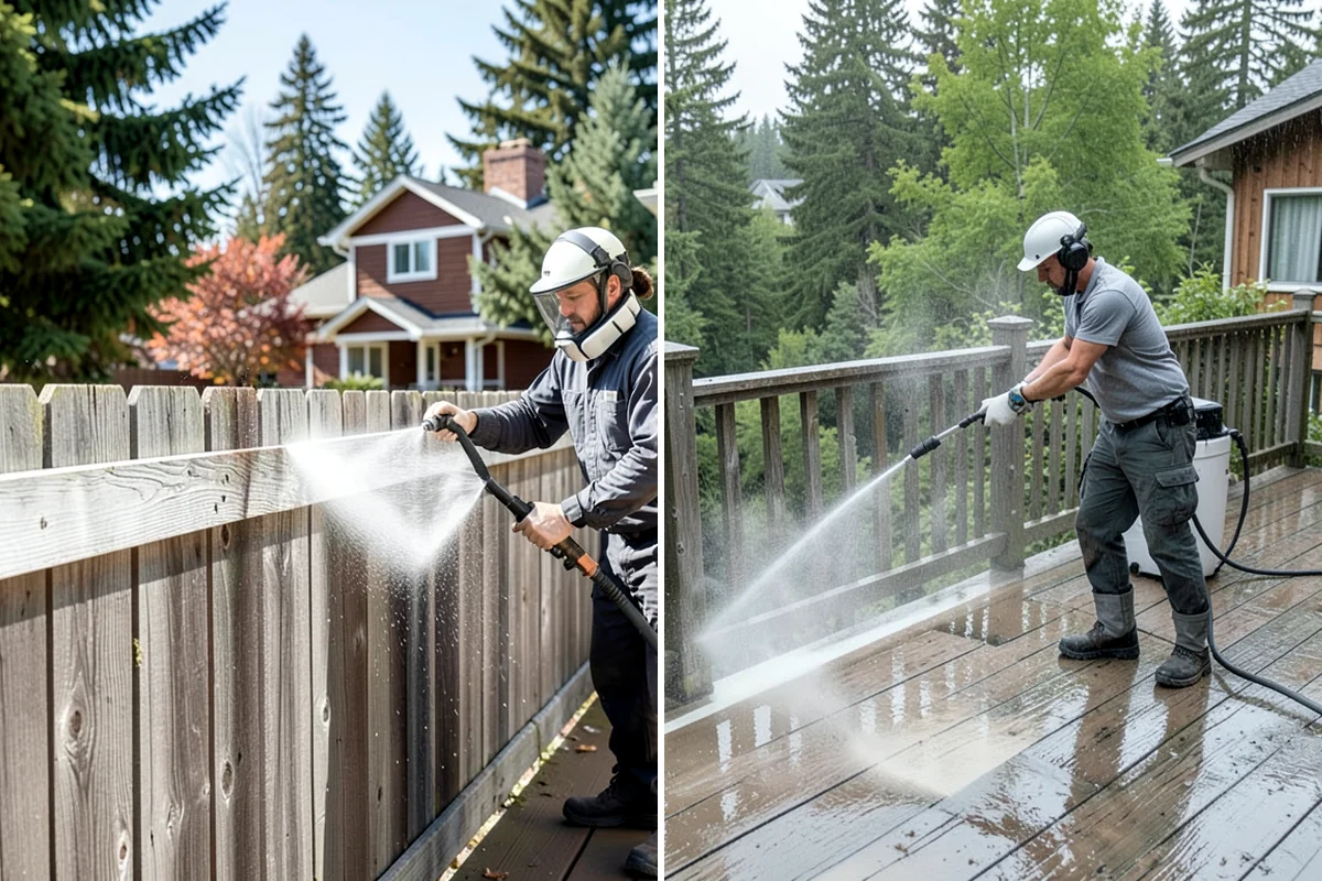 Brick Walkway Cleaning in Shoreline, King County, WA - Sweep and remove loose growth and standing debris