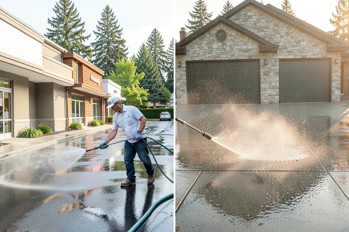 Brick Walkway Cleaning in Snoqualmie, King County, WA - Sweep and remove loose growth and standing debris