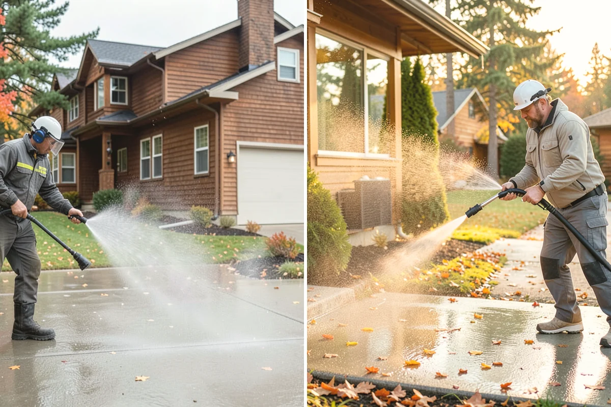Brick Walkway Cleaning in Tukwila, King County, WA - Sweep and remove loose growth and standing debris