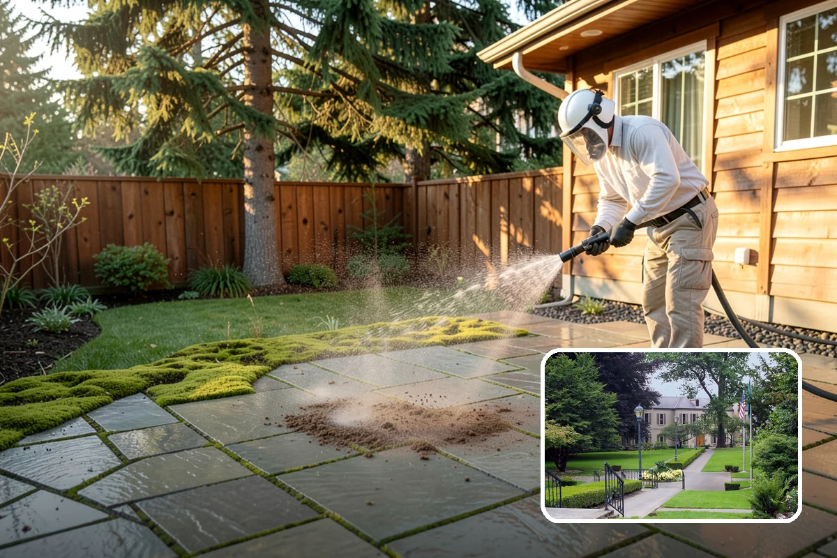 Brick Walkway Cleaning in Woodinville, King County, WA - Protects jointing sand and mortar from blowout