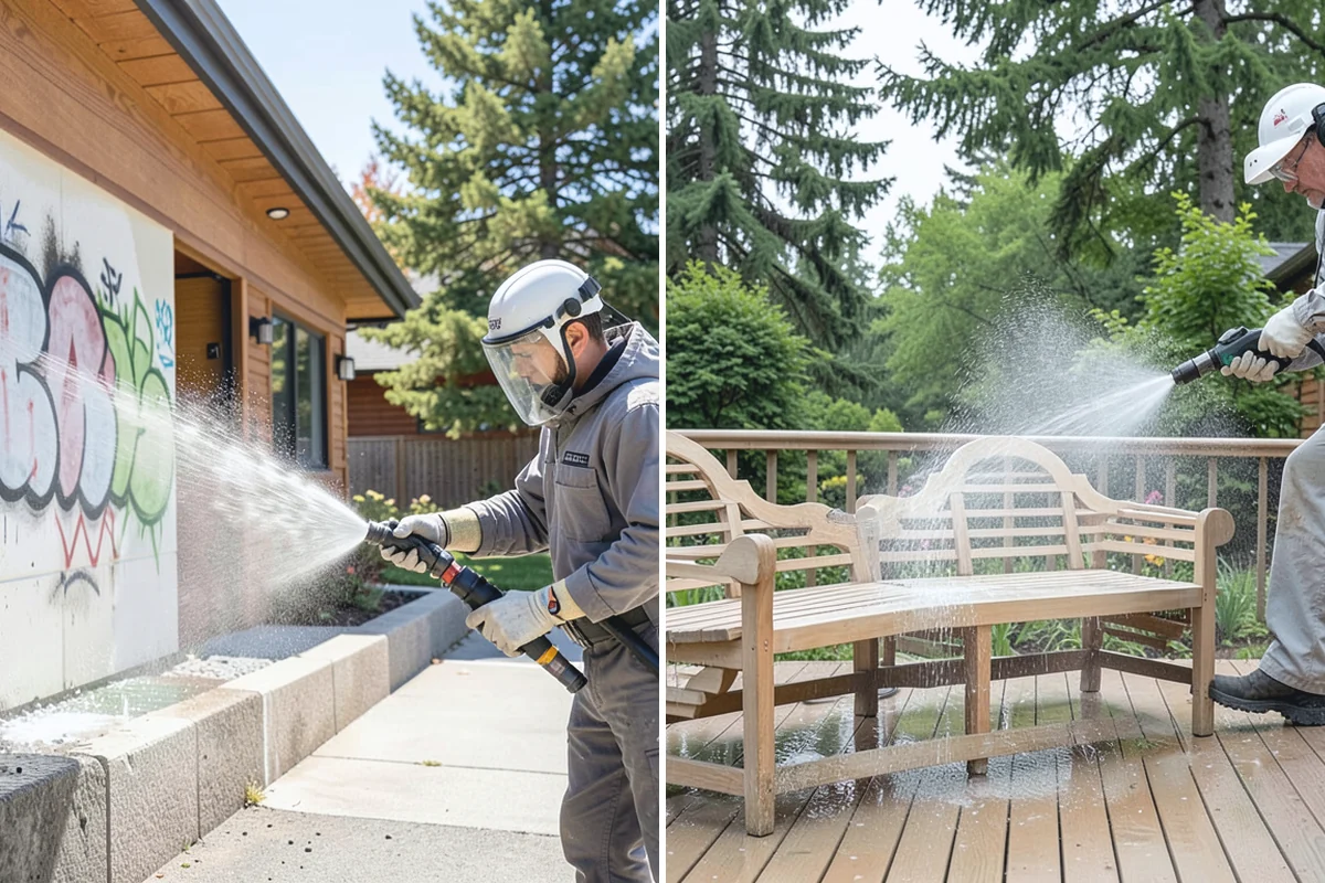 Brick Walkway Cleaning in Woodinville, King County, WA - Sweep and remove loose growth and standing debris