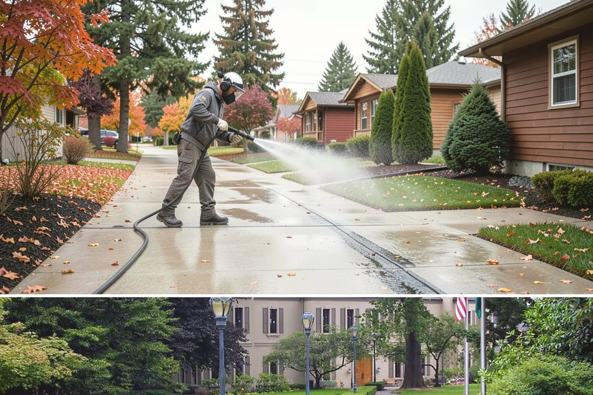 Brick Walkway Cleaning in Woodinville, King County, WA - Clean brick walkways in summer when joints can dry fully before fall re-sanding sets.
