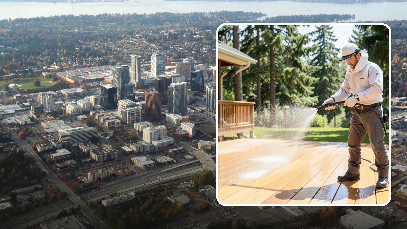 Brightening Treatment in Bellevue, King County, WA - Brightening treatment restores the natural color and tone of wood and hardscape surfaces after cleaning or stripping.