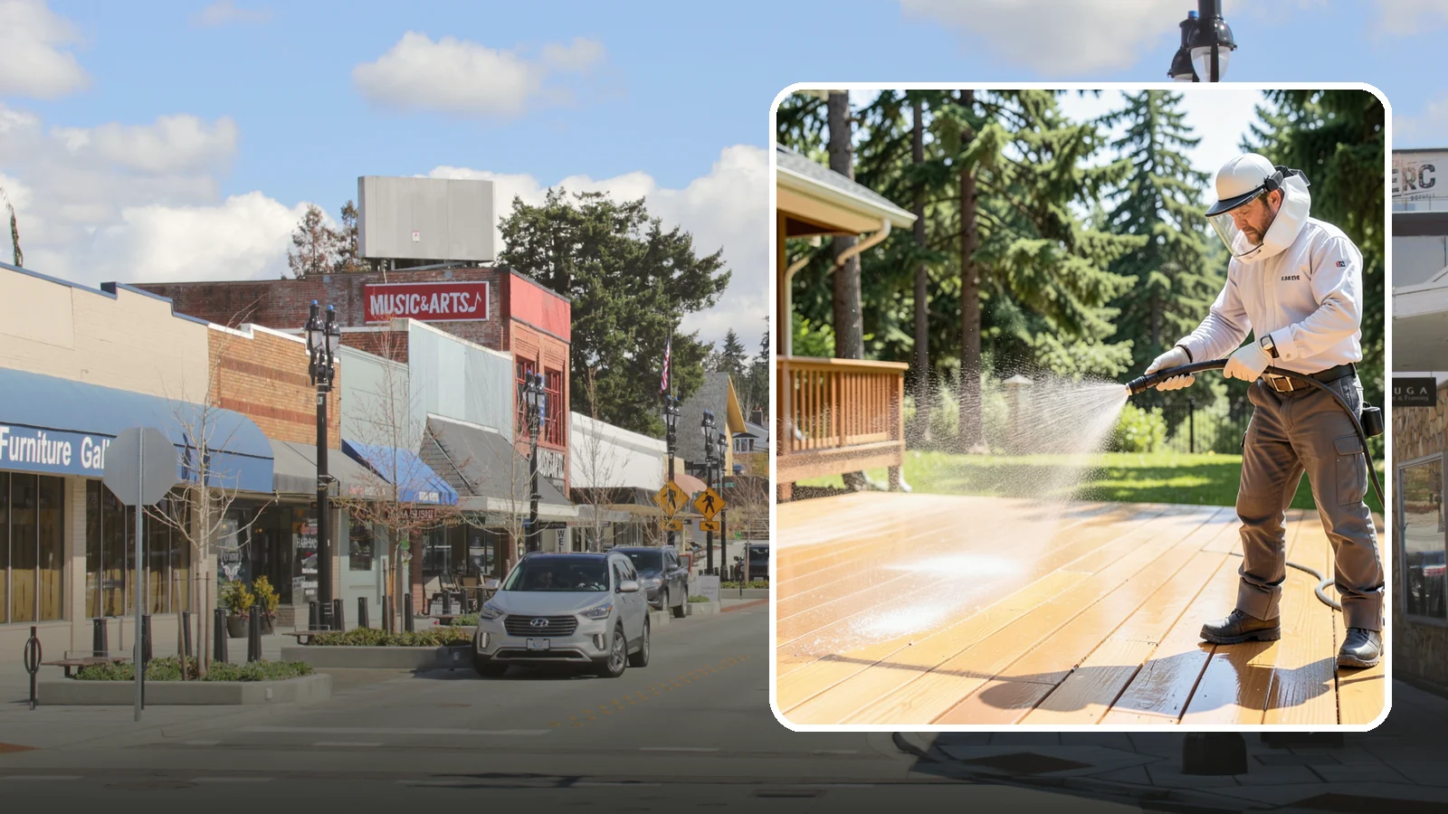 Brightening Treatment in Bothell, King County, WA - Brightening treatment restores the natural color and tone of wood and hardscape surfaces after cleaning or stripping.