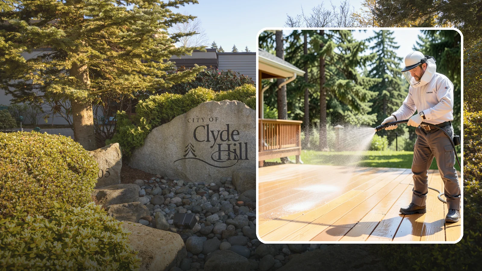 Brightening Treatment in Clyde Hill, King County, WA - Brightening treatment restores the natural color and tone of wood and hardscape surfaces after cleaning or stripping.