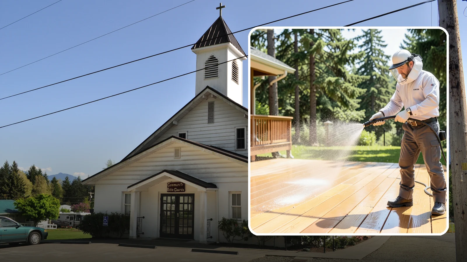 Brightening Treatment in Concrete, Skagit County, WA - Brightening treatment restores the natural color and tone of wood and hardscape surfaces after cleaning or stripping.