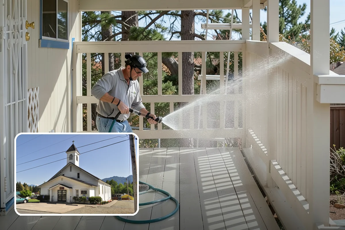 Brightening Treatment in Concrete, Skagit County, WA - Restores natural color to cleaned or stripped wood