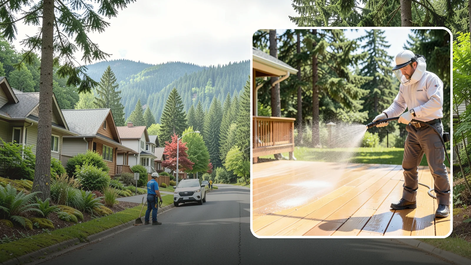 Brightening Treatment in Darrington, Snohomish County, WA - Brightening treatment restores the natural color and tone of wood and hardscape surfaces after cleaning or stripping.